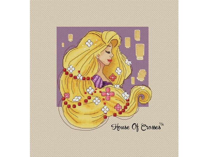 Golden Haired Princess Cross Stitch Pattern фото 1