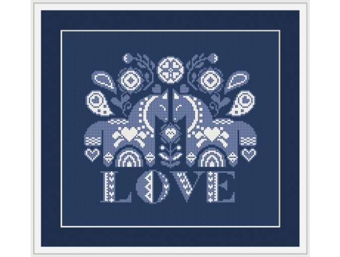 Love. Dala Horse Cross Stitch Pattern фото 3