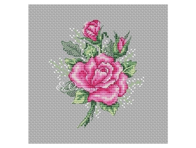 Pink Tenderness Cross Stitch Chart фото 1