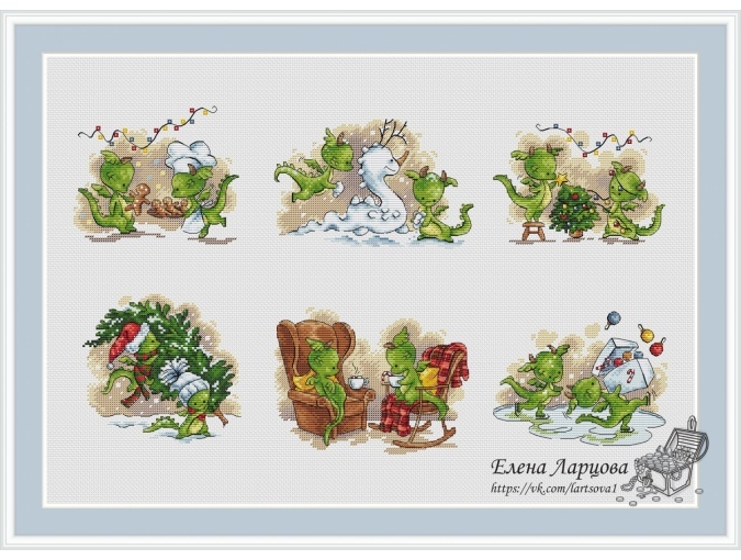 Winter Dragon Series Cross Stitch Pattern фото 1