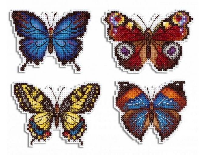Bright Butterflies Magnets Cross Stitch Kit фото 1