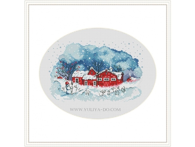 The Red House Cross Stitch Chart фото 1