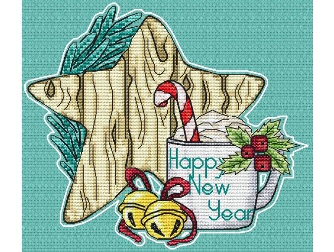 Happy New Year Mug Cross Stitch Pattern фото 1