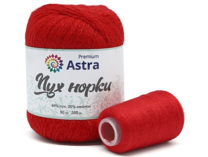 Astra Premium Mink Yarn, 80% mink fluff, 20% nylon, 1 Skein Value Pack, 50g фото 4