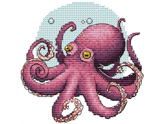 Marine Life. Octopus Cross Stitch Pattern фото 1