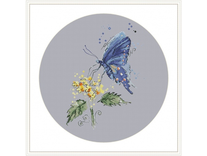 Blue Butterfly Cross Stitch Pattern фото 4
