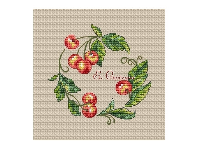 Cherry Wreath Cross Stitch Chart фото 2