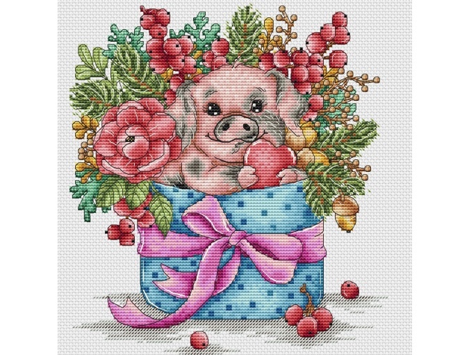 Happy Piggy Cross Stitch Pattern фото 1