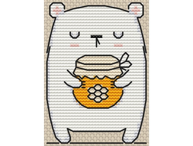 Bear with Honey Cross Stitch Pattern фото 2