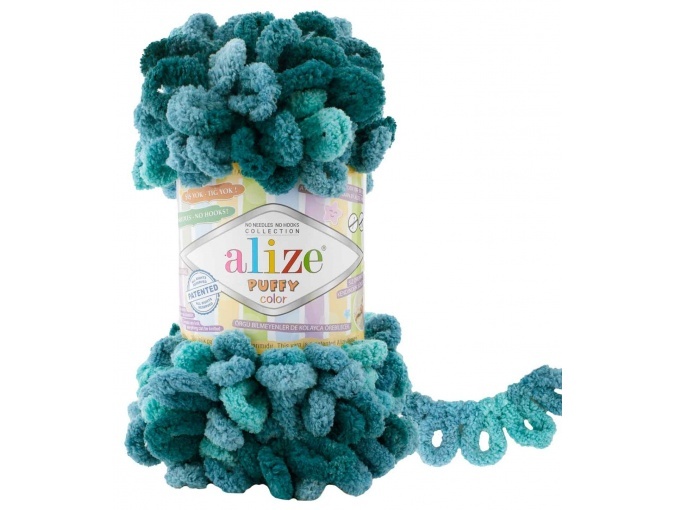 Alize Puffy Color, 100% Micropolyester 5 Skein Value Pack, 500g фото 14