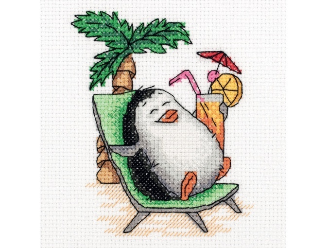 Penguin on Holiday Cross Stitch Kit фото 1