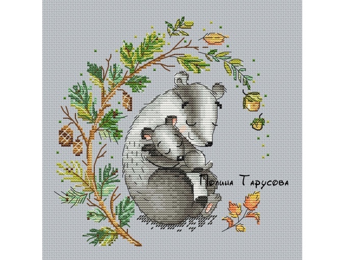 Badger Mom Cross Stitch Pattern фото 1