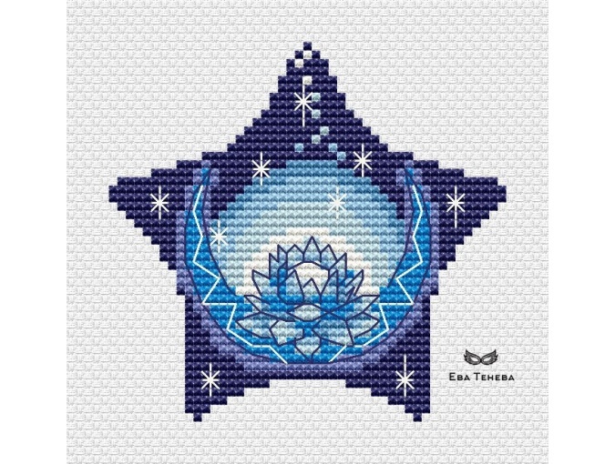 Star Lotus Cross Stitch Pattern фото 1