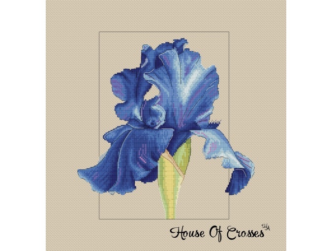 Blue Iris Cross Stitch Chart фото 2