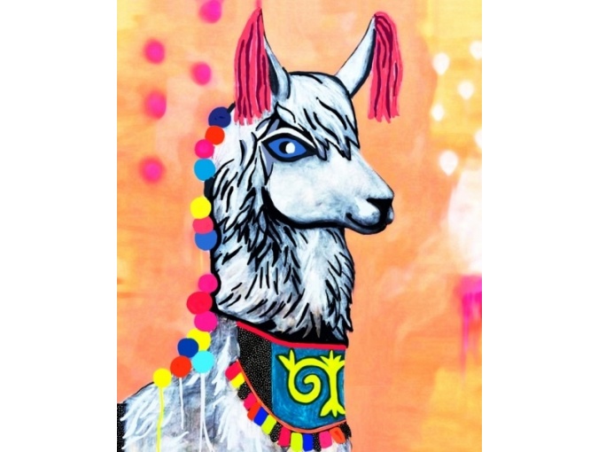 Stylish Llama Diamond Painting Kit фото 2