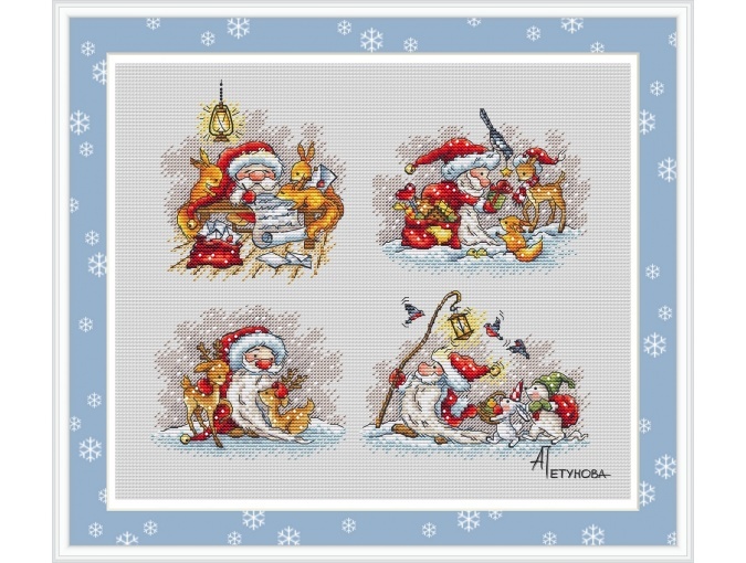 Santa's Weekdays Cross Stitch Pattern фото 1