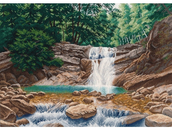 Waterfall on the river.Pshada Cross Stitch Kit фото 1