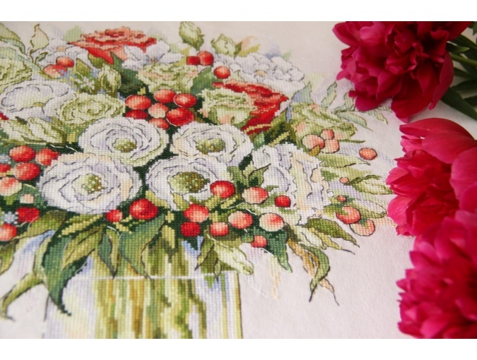 Scarlet Bouquet Cross Stitch Pattern фото 7