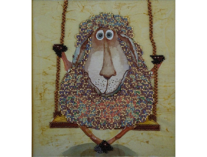 Polly the Sheep Bead Embroidery Kit фото 1