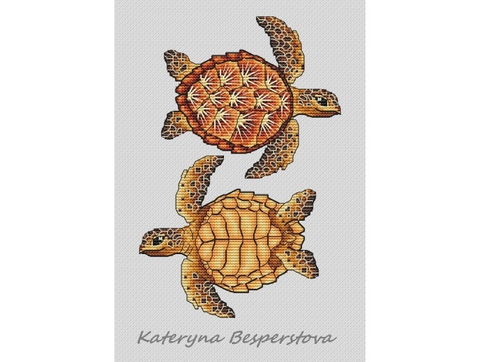 Bissa Sea Turtle Cross Stitch Pattern фото 1