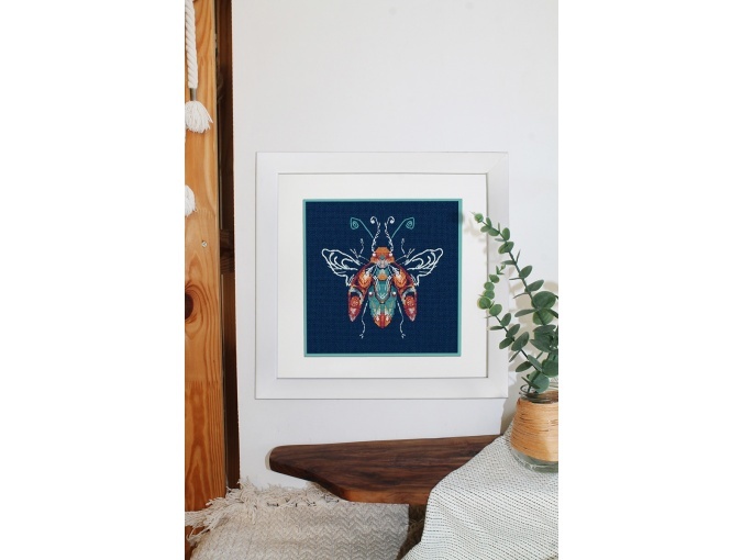 Fantasy Bugs. Turquoise and Flame Cross Stitch Kit фото 8