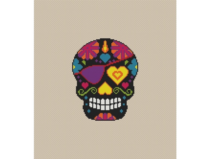 Black Skull 8 Cross Stitch Pattern фото 1