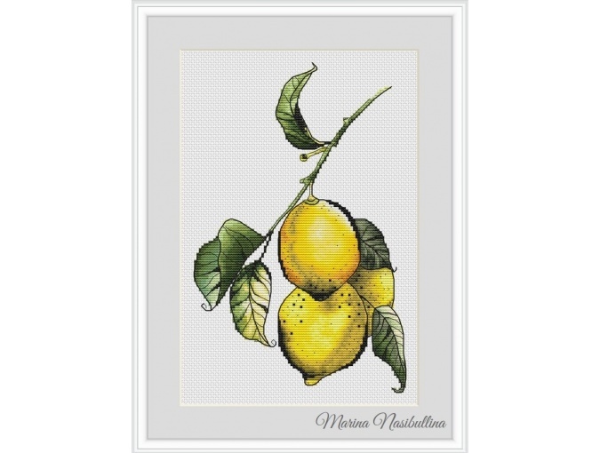 Sicilian Lemons Cross Stitch Pattern фото 1