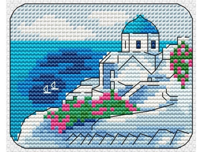 Santorini Cross Stitch Chart фото 1