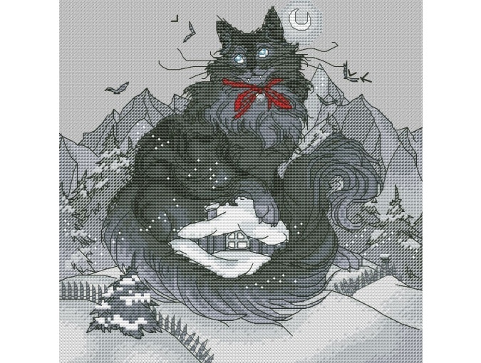 Yule Cat Cross Stitch Pattern фото 1