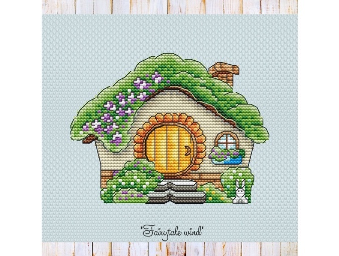 Flower House Cross Stitch Chart фото 1