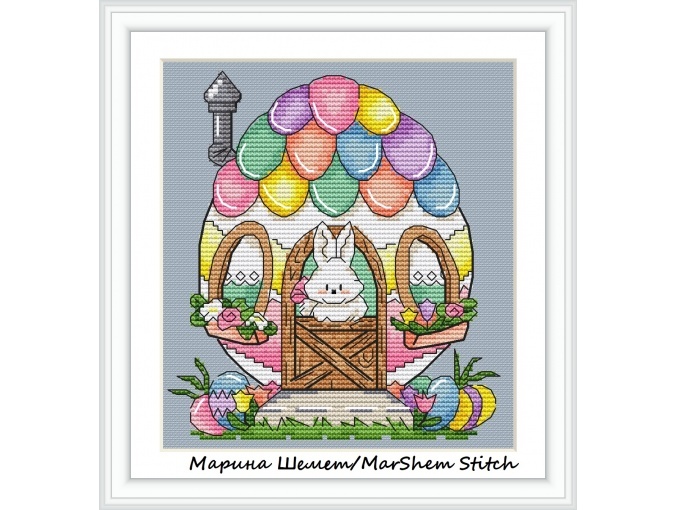 Easter Bunny's House Cross Stitch Pattern фото 4