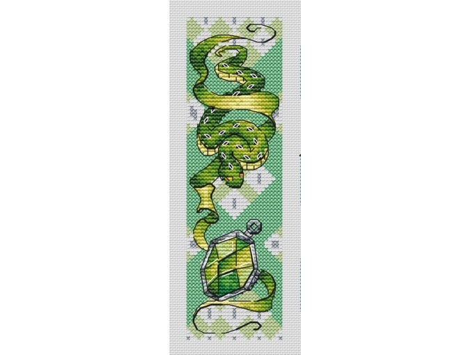 Magic Bookmarks. Green Cross Stitch Pattern фото 1