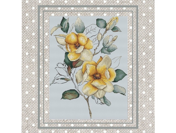 Yellow Magnolia Cross Stitch Pattern фото 2