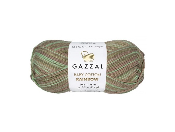 Gazzal Baby Cotton Rainbow, 50% Cotton, 50% Acrylic 10 Skein Value Pack, 500g фото 4