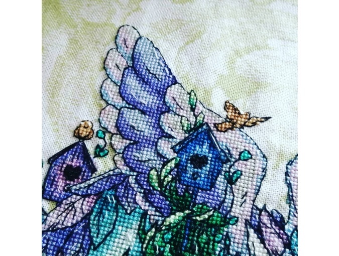 Dragon with Birds Cross Stitch Pattern фото 10