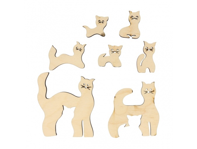 Wooden Christmas Toy Cats фото 1