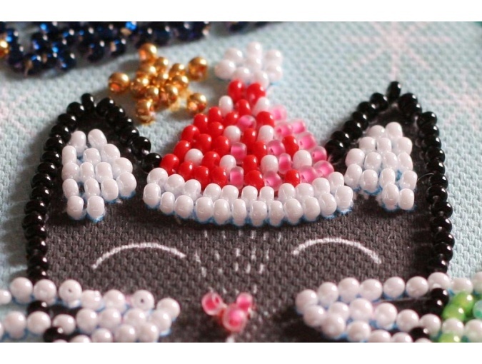 Meow Christmas Bead Embroidery Kit фото 6