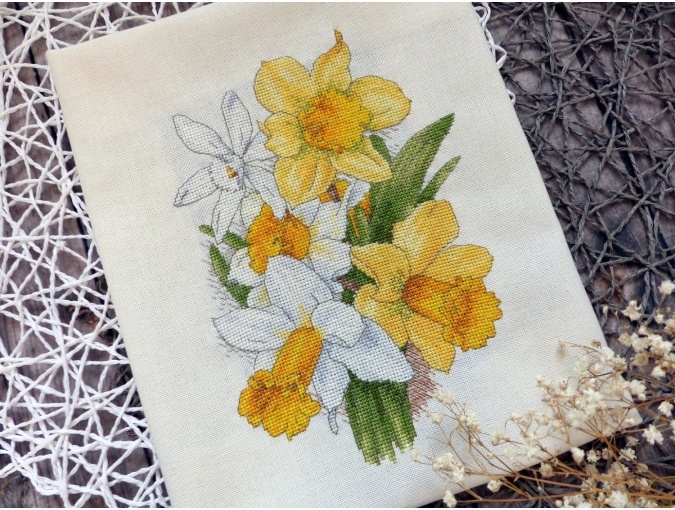 Bright Daffodils Cross Stitch Pattern фото 3