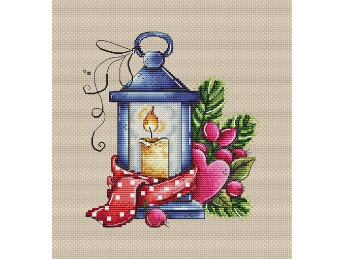 Christmas Candle Lamp Cross Stitch Pattern фото 2