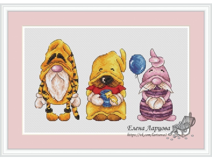 Winnie the Pooh Gnomes Cross Stitch Pattern фото 1