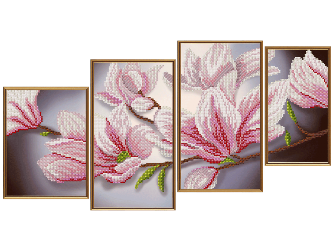 Magnolia Flowers Bead Embroidery Kit фото 1