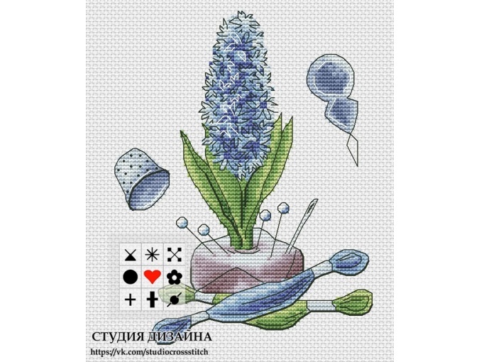 Embroidery. Hyacinth Cross Stitch Pattern фото 1