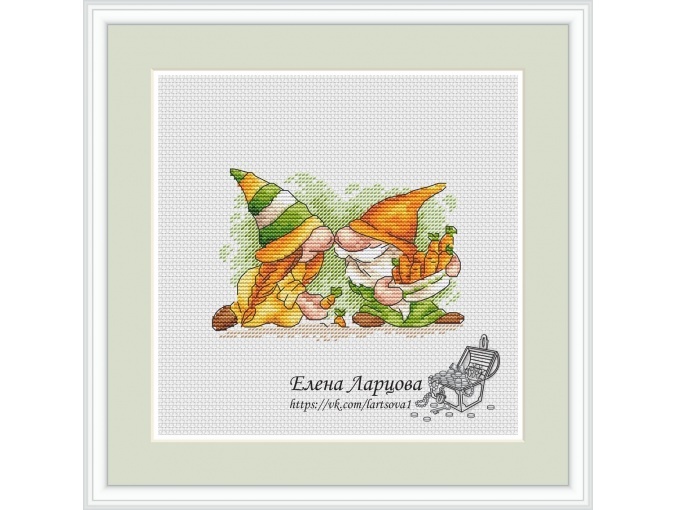 Garden Gnomes. Carrot Cross Stitch Pattern фото 1