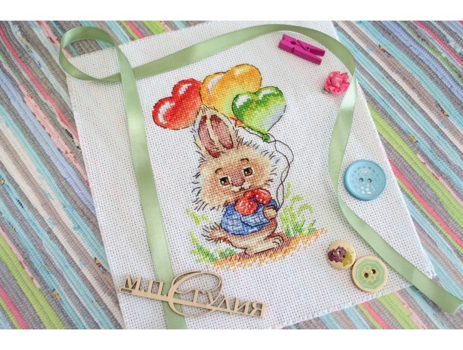 Bunny with Balloons Cross Stitch Kit фото 3