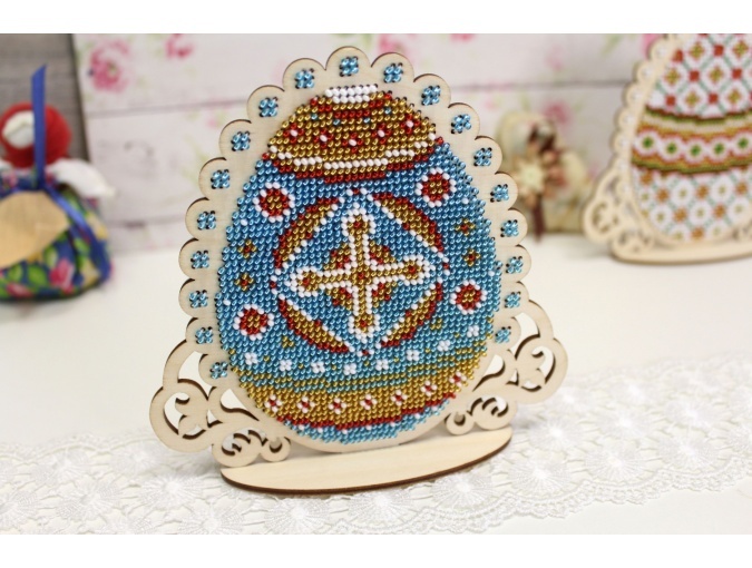 Blue Easter Egg Bead Embroidery Kit фото 2