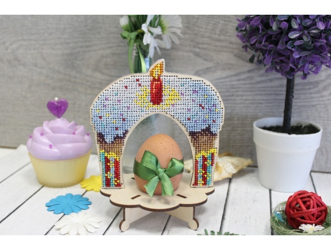 Easter Egg Stand. Easter Cake Bead Embroidery Kit фото 2