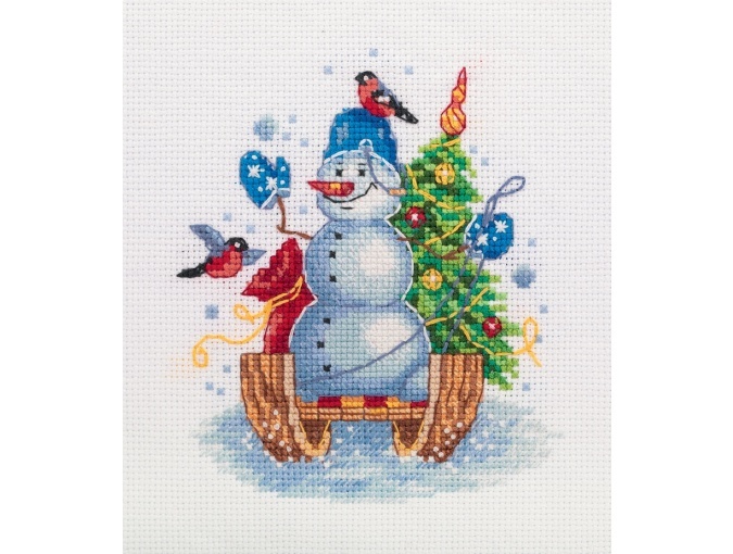 Postcard. Holiday Snowman Cross Stitch Kit фото 3