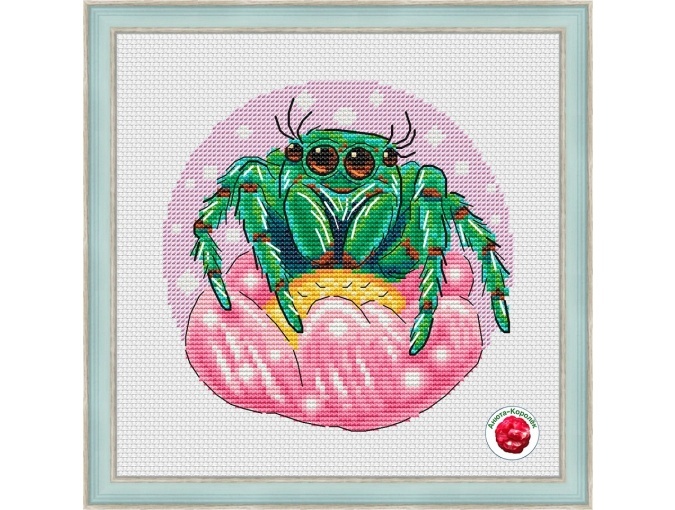 Green Spider Cross Stitch Pattern фото 1