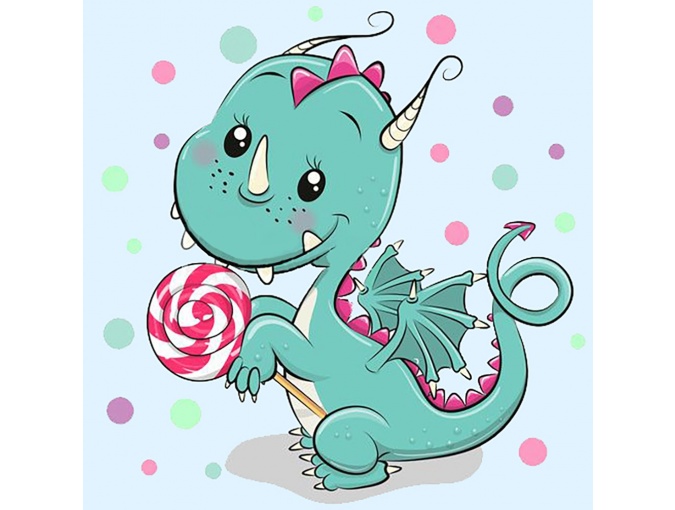 Dragon with Lollipop Diamond Painting Kit фото 1