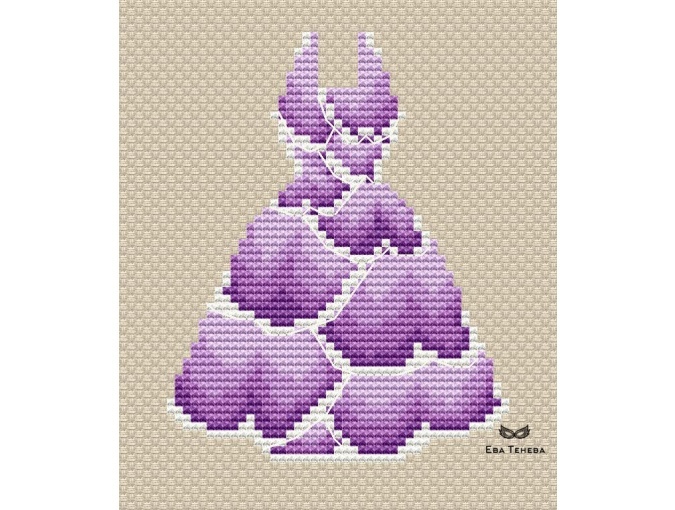Lilac Petals Dress Cross Stitch Pattern фото 1